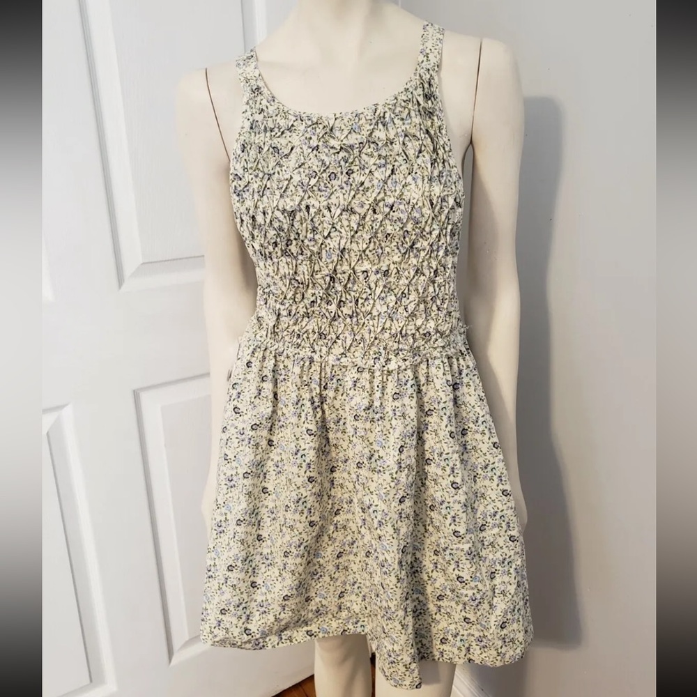Free People Blue Floral Adjustable Straps Button Boho Short NWT Dress